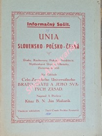 UNIA SLOVENSKO - POLSKO - ČESKÁ - Informačný Sošit