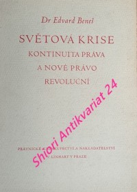 SVĚTOVÁ KRISE KONTINUITA PRÁVA A NOVÉ PRÁVO REVOLUČNÍ - Projev na právnické fakultě Karlovy university při slavnostní promoci na doktora práv h.c.