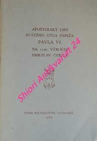 Apoštolský list k 1100. výročie smrti sv. Cyrila