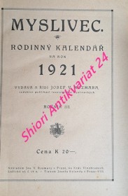 MYSLIVEC - RODINNÝ KALENDÁŘ NA ROK 1921 - Ročník III