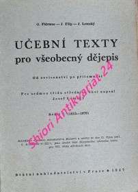 UČEBNÍ TEXTY PRO VŠEOBECNÝ DĚJEPIS - Od osvícenství po přítomnost  / Sešit I. ( 1775 - 1815 ) Sešit II. ( 1815 - 1879 )