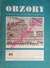 OBZORY - Ročník III. nekompletní ( Týdeník pro politiku a kulturu )