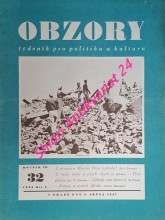 OBZORY - Ročník III. nekompletní ( Týdeník pro politiku a kulturu )