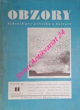 OBZORY - Ročník III. nekompletní ( Týdeník pro politiku a kulturu )