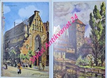 NÜRNBERG - 12 Aquarell-Postkarten nach Originalen von Paul Sollmann