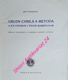 OSUDY CYRILA A METODA A ICH UČENÍKOV V ŽIVOTE KLIMENTOVOM