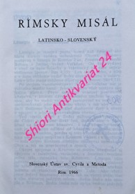 RÍMSKY MISÁL LATINSKO - SLOVENSKÝ