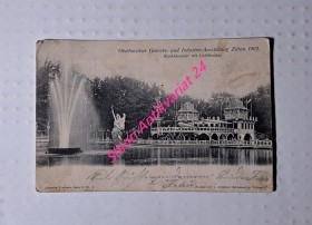 ZITTAU - Oberlausitzer Gewerbe- und Industrie-Ausstellung Zittau 1902 - Reichsdampfer mit Lichtfontäne , DA