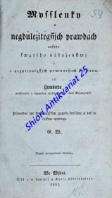 Mysslenky o negdůležitěgssich prawdách nasseho swatého náboženstwj a o negpředněgssích powinnostech křesťana